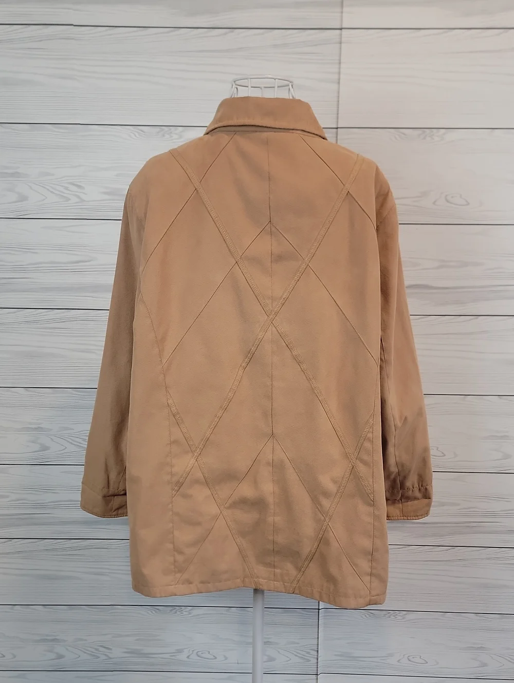 C S Outdoor  Tan Button-Front Jacket Wirh Zipper Womens Size L